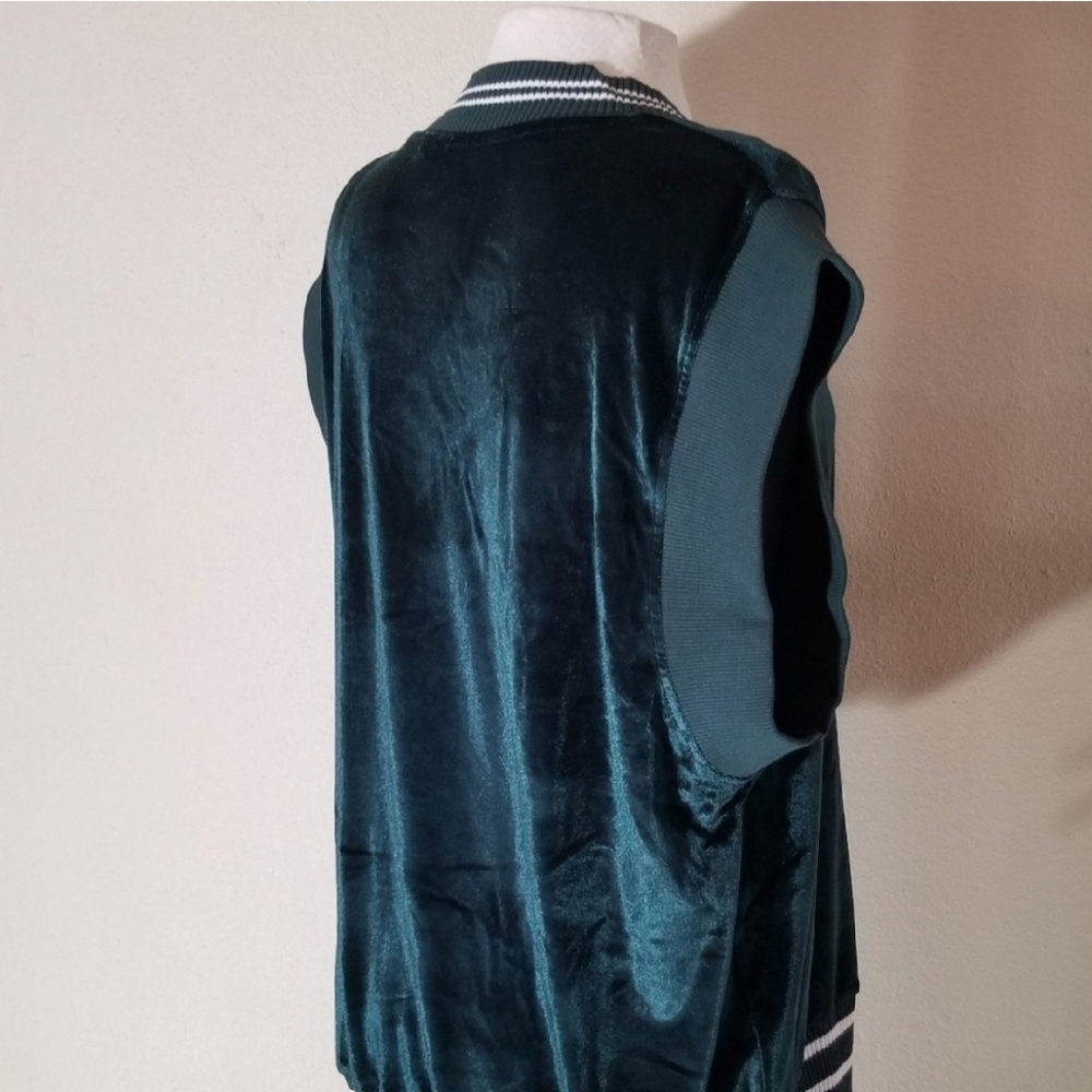 ASOS V-Neck Pullover Sleeveless Velour Sweater Vest Green Size S - Picture 7 of 12